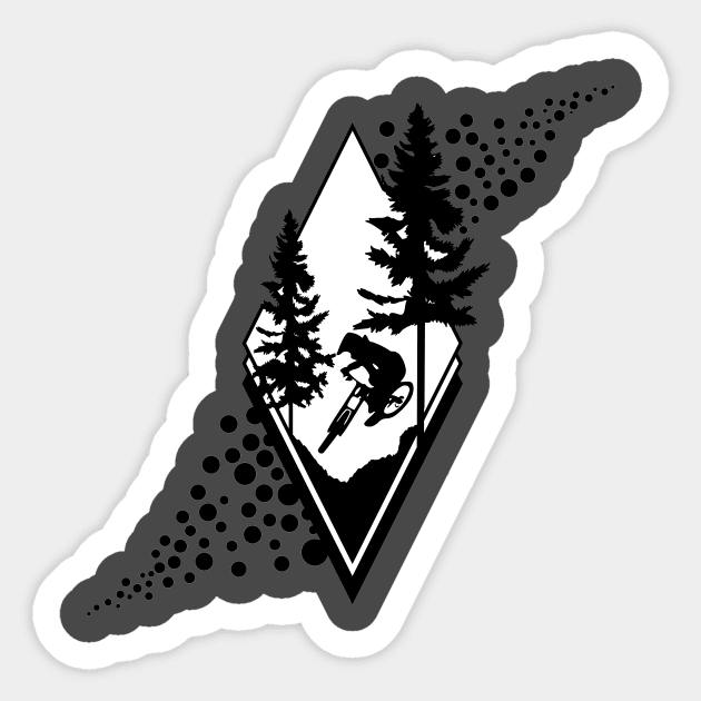 Forest Ride (small and back) Sticker by Bongonation